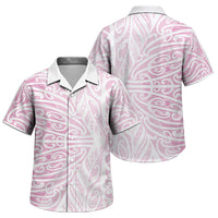 Pink New Zealand Puhoro Maori Tattoo Family Matching Off The Shoulder Long Sleeve Dress and Hawaiian Shirt LT14 Son's Shirt Pink - Polynesian Pride
