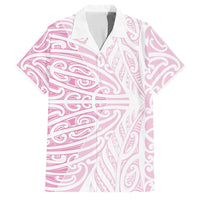 Pink New Zealand Puhoro Maori Tattoo Family Matching Puletasi and Hawaiian Shirt