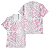 Pink New Zealand Puhoro Maori Tattoo Family Matching Summer Maxi Dress and Hawaiian Shirt LT14 Dad's Shirt - Short Sleeve Pink - Polynesian Pride