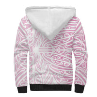 Pink New Zealand Puhoro Maori Tattoo Sherpa Hoodie