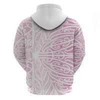 Pink New Zealand Puhoro Maori Tattoo Zip Hoodie