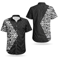 Black New Zealand Puhoro Maori Tattoo Couples Matching Summer Maxi Dress and Hawaiian Shirt LT14 - Polynesian Pride