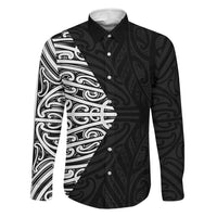 Black New Zealand Puhoro Maori Tattoo Family Matching Short Sleeve Bodycon Dress and Hawaiian Shirt