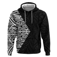 Black New Zealand Puhoro Maori Tattoo Hoodie