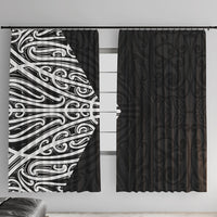 Black New Zealand Puhoro Maori Tattoo Window Curtain