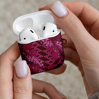 Pink Aloha Hawaii AirPods Case Hawaiian Kakau Ohia Lehua Lei LT14 - Polynesian Pride