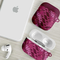 Pink Aloha Hawaii AirPods Case Hawaiian Kakau Ohia Lehua Lei LT14 - Polynesian Pride