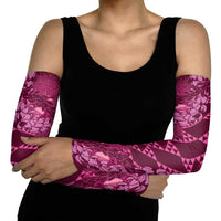 Pink Aloha Hawaii Arm Sleeves Hawaiian Kakau Ohia Lehua Lei LT14 - Polynesian Pride