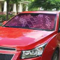 Pink Aloha Hawaii Auto Sun Shade Hawaiian Kakau Ohia Lehua Lei LT14 - Polynesian Pride