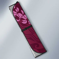 Pink Aloha Hawaii Auto Sun Shade Hawaiian Kakau Ohia Lehua Lei LT14 - Polynesian Pride