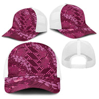 Pink Aloha Hawaii Baseball Net Cap Hawaiian Kakau Ohia Lehua Lei LT14 - Polynesian Pride