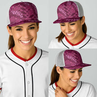 Pink Aloha Hawaii Baseball Net Cap Hawaiian Kakau Ohia Lehua Lei LT14 - Polynesian Pride