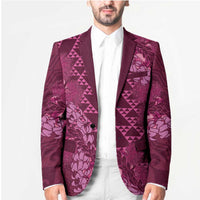 Pink Aloha Hawaii Blazer Hawaiian Kakau Ohia Lehua Lei - Polynesian Pride