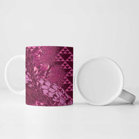 Pink Aloha Hawaii Ceramic Mug Hawaiian Kakau Ohia Lehua Lei - Polynesian Pride