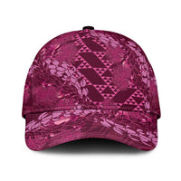 Pink Aloha Hawaii Classic Cap Hawaiian Kakau Ohia Lehua Lei LT14 Universal Fit Pink - Polynesian Pride