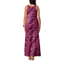 Pink Aloha Hawaii Family Matching Tank Maxi Dress and Hawaiian Shirt Hawaiian Kakau Ohia Lehua Lei - Polynesian Pride