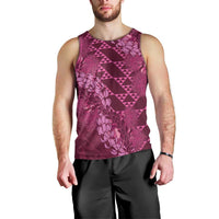 Pink Aloha Hawaii Men Tank Top Hawaiian Kakau Ohia Lehua Lei LT14 - Polynesian Pride