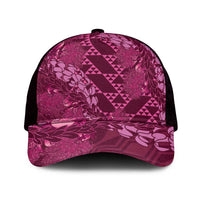 Pink Aloha Hawaii Mesh Trucker Cap Hawaiian Kakau Ohia Lehua Lei LT14 One Size Black Pink - Polynesian Pride