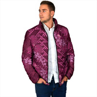 Pink Aloha Hawaii Padded Jacket Hawaiian Kakau Ohia Lehua Lei LT14 - Polynesian Pride