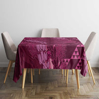 Pink Aloha Hawaii Tablecloth Hawaiian Kakau Ohia Lehua Lei LT14 - Polynesian Pride