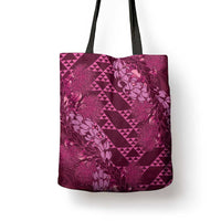 Pink Aloha Hawaii Tote Bag Hawaiian Kakau Ohia Lehua Lei - Polynesian Pride