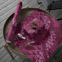 Pink Aloha Hawaii Wrapping Paper Hawaiian Kakau Ohia Lehua Lei LT14 - Polynesian Pride