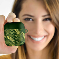 Green Aloha Hawaii AirPods Case Hawaiian Kakau Ohia Lehua Lei LT14 Green - Polynesian Pride