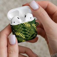 Green Aloha Hawaii AirPods Case Hawaiian Kakau Ohia Lehua Lei LT14 - Polynesian Pride