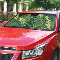 Green Aloha Hawaii Auto Sun Shade Hawaiian Kakau Ohia Lehua Lei LT14 - Polynesian Pride