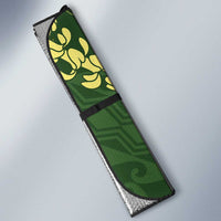 Green Aloha Hawaii Auto Sun Shade Hawaiian Kakau Ohia Lehua Lei LT14 - Polynesian Pride