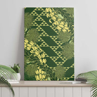 Green Aloha Hawaii Canvas Wall Art Hawaiian Kakau Ohia Lehua Lei LT14 - Polynesian Pride