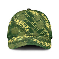 Green Aloha Hawaii Classic Cap Hawaiian Kakau Ohia Lehua Lei LT14 Universal Fit Green - Polynesian Pride