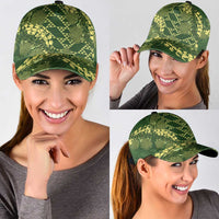 Green Aloha Hawaii Classic Cap Hawaiian Kakau Ohia Lehua Lei LT14 - Polynesian Pride