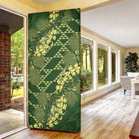 Green Aloha Hawaii Door Cover Hawaiian Kakau Ohia Lehua Lei - Polynesian Pride