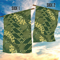 Green Aloha Hawaii Garden Flag Hawaiian Kakau Ohia Lehua Lei - Polynesian Pride