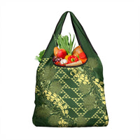 Green Aloha Hawaii Grocery Bag Hawaiian Kakau Ohia Lehua Lei LT14 1-pack One Size Green - Polynesian Pride