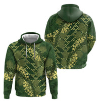 Green Aloha Hawaii Hoodie Hawaiian Kakau Ohia Lehua Lei - Polynesian Pride