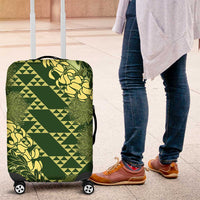 Green Aloha Hawaii Luggage Cover Hawaiian Kakau Ohia Lehua Lei - Polynesian Pride