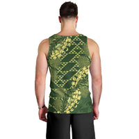 Green Aloha Hawaii Men Tank Top Hawaiian Kakau Ohia Lehua Lei LT14 - Polynesian Pride