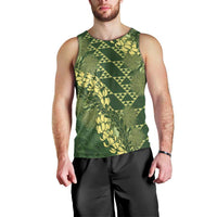 Green Aloha Hawaii Men Tank Top Hawaiian Kakau Ohia Lehua Lei LT14 - Polynesian Pride