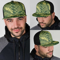 Green Aloha Hawaii Mesh Trucker Cap Hawaiian Kakau Ohia Lehua Lei LT14 - Polynesian Pride