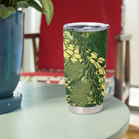 Green Aloha Hawaii Tumbler Cup Hawaiian Kakau Ohia Lehua Lei - Polynesian Pride