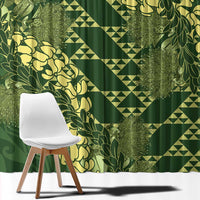Green Aloha Hawaii Window Curtain Hawaiian Kakau Ohia Lehua Lei LT14 - Polynesian Pride