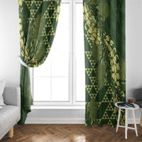 Green Aloha Hawaii Window Curtain Hawaiian Kakau Ohia Lehua Lei LT14 - Polynesian Pride