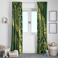 Green Aloha Hawaii Window Curtain Hawaiian Kakau Ohia Lehua Lei LT14 - Polynesian Pride