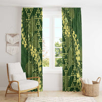 Green Aloha Hawaii Window Curtain Hawaiian Kakau Ohia Lehua Lei LT14 - Polynesian Pride