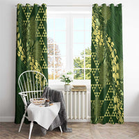 Green Aloha Hawaii Window Curtain Hawaiian Kakau Ohia Lehua Lei LT14 - Polynesian Pride