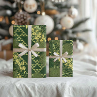 Green Aloha Hawaii Wrapping Paper Hawaiian Kakau Ohia Lehua Lei LT14 - Polynesian Pride