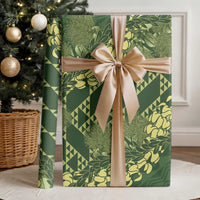 Green Aloha Hawaii Wrapping Paper Hawaiian Kakau Ohia Lehua Lei LT14 - Polynesian Pride
