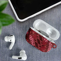 Maroon Aloha Hawaii AirPods Case Hawaiian Kakau Ohia Lehua Lei LT14 - Polynesian Pride